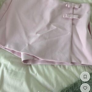 Zara Pink Skirt with Bow Accents